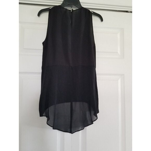 BCBGMaxAzria  Danna Top Black Semi Sheer w/Brass & Silver Studs Womens Size S - Picture 5 of 10